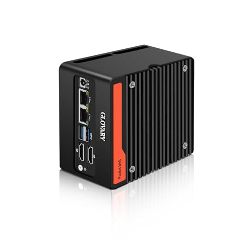 Glovary N150 Mini PC, 4 M.2 NVMe NAS Mini Computer with 2 x i226-V 2.5GbE LAN, Barebone Micro PC DDR5 NO RAM NO SSD NO OS von Glovary