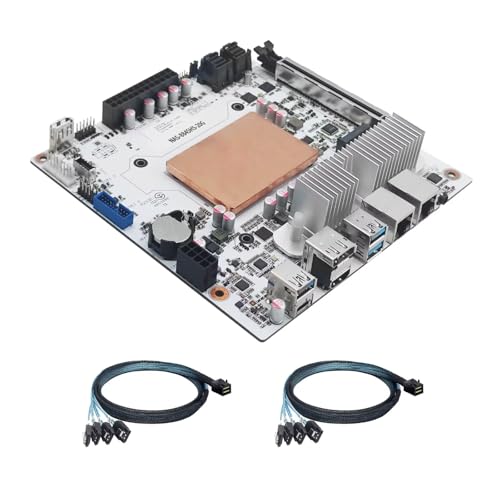 Glovary NAS Motherboard Ryzen 7 8845HS (8C16T), 8 Bay Mini ITX Mainboard, 16GB RAM 256GB SSD, 2 x10GB LAN, 2 xDDR5, 2 xNVMe(PCIe4.0 x4), 2SFF-8643, PCIe x16, USB4 40Gbps, 3USB3.2, 3 Display von Glovary