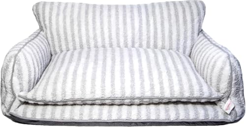 Glow Pups Haustierbett im Sofa-Stil (Grau/Weiß, groß) von Glow Pups