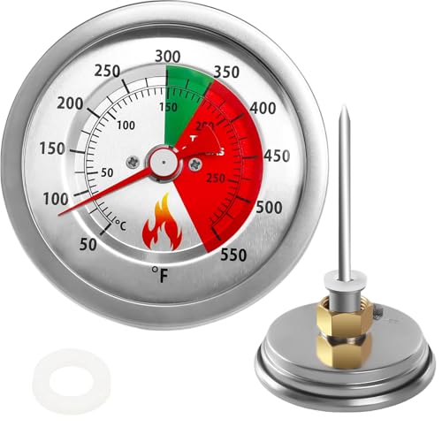 5070 Fritteusen-Thermometer-Ersatz für Bayou Classic Fritteuse, Edelstahl-Design, gehärtetes Glas, Zifferblatt mit 50° - 287.8 °C Bereich, passend für Bayou 2,5 l, 4 Gall- und 9 Gallonen Fritteusen 5070 Fritteusen-Thermometer-Ersatz für Bayou Classic Fritteuse, Edelstahl-Design, gehärtetes Glas, Zifferblatt mit 50° - 287.8 °C Bereich, passend für Bayou 2,5 l, 4 Gall- und 9 Gallonen Fritteusen von GlowGeek