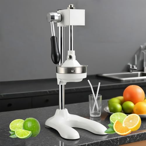 Glowdora Gewerbliche Manuelle Zitruspresse, Zitronen- Und Orangenpresse Mit Zwei Entsaftungsformen, 3 Sekunden Schnelles Entsaften, Leicht Zu Reinigen, Geeignet Für Granatäpfel, Orangen. White von Glowdora