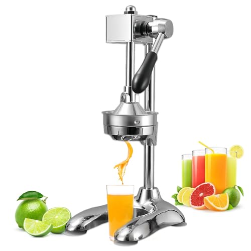 Glowdora Handpresse-Entsafter, Zitruspresse Für Kommerzielle Zitrusfrüchte, Professionelle Zitruspresse Und -Zerkleinerer Mit 2 Formen, Manuelle Zitronenpresse Silver von Glowdora