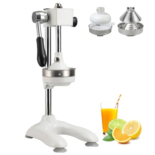 Glowdora Kommerzielle Manuelle Zitruspresse, Zitronen Und Orangenpresse, Mit Zwei Entsafterformen, Aus Robustem Edelstahl, Geeignet Für Hotels, Restaurants, Privathaushalte Und Teehäuser. White von Glowdora