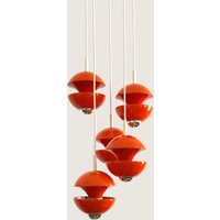 Exclusiver Oranger Space Age Kaskaden-Leuchter Von Klaus Hempel, Prod. Kaiser, Deutschland 1960Er Jahre von GlowingBeauties