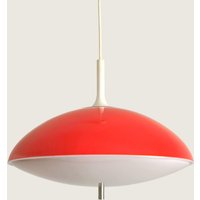 Seltene Rote Pop Art/ Space Age Pendelleuchte, Art. Von Temde, Schweiz 1960Er Jahre von GlowingBeauties