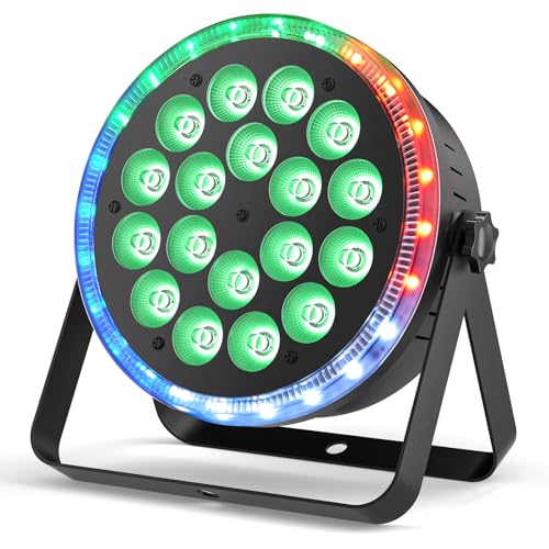 Glowingstage RGBW LED Par Strahler, 108W Bühnenlicht Discolicht Partylicht mit 24 LED Vollfarbeffekte und DMX512, Scheinwerfer für Disco DJ Halloween Weihnachten Outdoor von Glowingstage