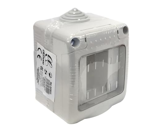 Aufputzdose mit Deckel, 1 Modul, ideal für elektrische Anschlüsse und Stromverteilung in engen Räumen. von Glowster