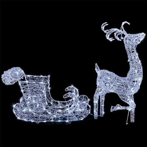 Dekoratives Weihnachtslicht mit niedriger Spannung, 100 + 45 cm, Kaltweiß, IP44, geeignet für den Innen- und Außenbereich, ideal zur Dekoration von festlichen Räumen. von Glowster
