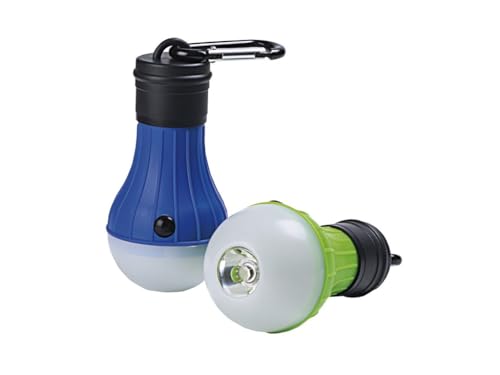 LED-Taschenlampe mit 2 Positionen, mit blauem Karabiner, ideal für Camping, Notfälle und Outdoor-Aktivitäten. von Glowster