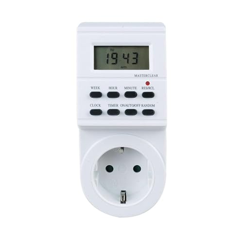 Glowster Elektronische deutsche Zeitschaltuhr mit Steckdose in Weiß - Perfekt zum Programmieren Ihrer elektrischen Geräte und zur Optimierung des Energieverbrauchs im Haushalt. Glowster Elektronische deutsche Zeitschaltuhr mit Steckdose in Weiß - Perfekt zum Programmieren Ihrer elektrischen Geräte und zur Optimierung des Energieverbrauchs im Haushalt. von Glowster