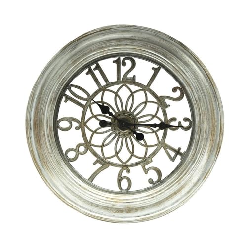 Glowster Große Wanduhr mit Retro-Zeiger in Silber, dekoriert Industrieräume und verleiht jeder Umgebung Stil. von Glowster