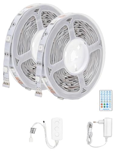 Glowster Intelligente WLAN-LED-Lichtleiste, 18 W, 1 x 5 m (2 Stück) – ideal für Dekoration, Stimmung und Fernbedienung der Beleuchtung. von Glowster