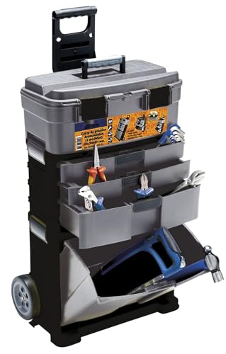 Glowster Kunststoffwagen mit 3 Modulen, ideal für die Aufbewahrung und den Transport von Gegenständen zu Hause oder im Büro. von Glowster