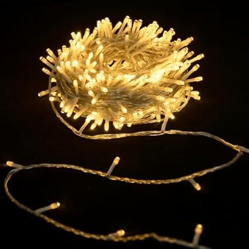 Glowster LED-Lichterkette, 15 m, 3 AA-Batterien, warmweißes Licht, ideal für Partys, Innen- und Außenbereiche. von Glowster