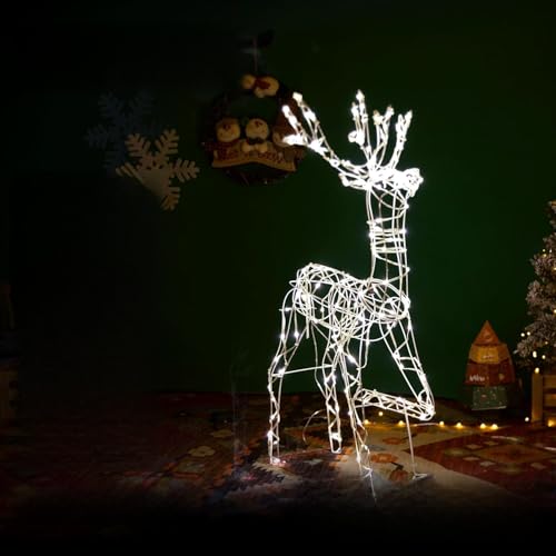 Weihnachtslicht mit niedriger Spannung, Rentierform, warmweiß, 120 cm; ideal zur Dekoration und Schaffung Einer festlichen Atmosphäre im Innen- und Außenbereich. von Glowster