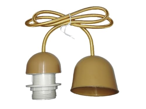 Lampenfassungs-Set mit Kabel und goldfarbener Blüte, inklusive E27-Gewinde und 1 m Länge. Perfekt, um jeder Ecke Ihres Hauses einen Hauch von Stil und Eleganz zu verleihen. von Glowster