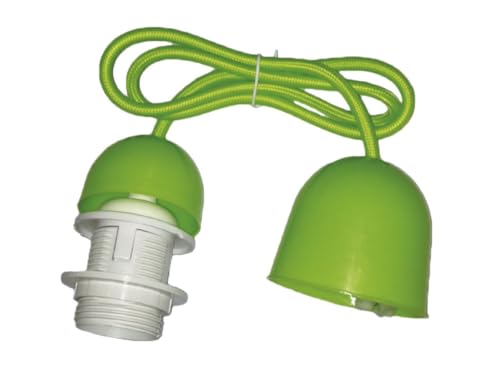 Set mit Lampenfassung mit Kabel und 1 Meter Länge, E27-Gewinde und grüner Farbe, ideal für einen modernen und gemütlichen Stil in jede Ecke Ihres Hauses. von Glowster