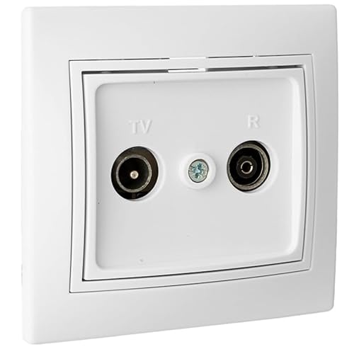 TV-Enddose weiß, Vollmechanik, 83 x 81 x 10 mm von Glowster