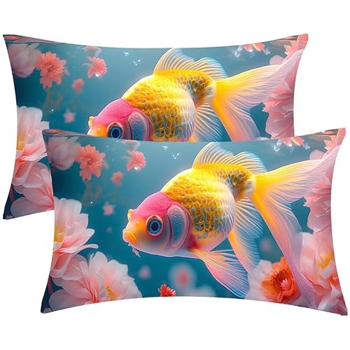 Kissenbezug 25 x 50 Kissenbezüge GoldfischZierkissen 2er Set Rechteckig Couchkissen Zierkissenbezüge Baumwolle Leinen Sofa Kopfkissenbezug für Deko Wohnzimmer Herbst Gartenmöbel Kissen Geschenke d-608 Kissenbezug 25 x 50 Kissenbezüge GoldfischZierkissen 2er Set Rechteckig Couchkissen Zierkissenbezüge Baumwolle Leinen Sofa Kopfkissenbezug für Deko Wohnzimmer Herbst Gartenmöbel Kissen Geschenke d-608 von Glslmznq