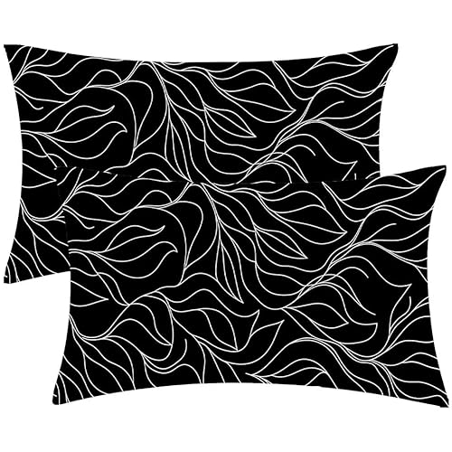 Kissenbezug 25 x 50 Kissenbezüge Schwarz abstraktZierkissen 2er Set Rechteckig Couchkissen Zierkissenbezüge Samt Sofa Kopfkissenbezug für Deko Wohnzimmer Herbst Gartenmöbel Kissen Geschenke d-436 Kissenbezug 25 x 50 Kissenbezüge Schwarz abstraktZierkissen 2er Set Rechteckig Couchkissen Zierkissenbezüge Samt Sofa Kopfkissenbezug für Deko Wohnzimmer Herbst Gartenmöbel Kissen Geschenke d-436 von Glslmznq