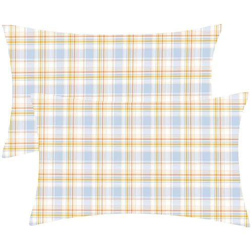 Kissenbezug 30 x 60 Gelb Kopfkissenbezug 2er Set Sofakissen Leinen Kissenbezüge Rechteckig Dekokissen für Sofa Stühle Deko Wohnzimmer Modern Couchkissen Schlafzimmer Kissenhülle, Geschenke F-523 von Glslmznq