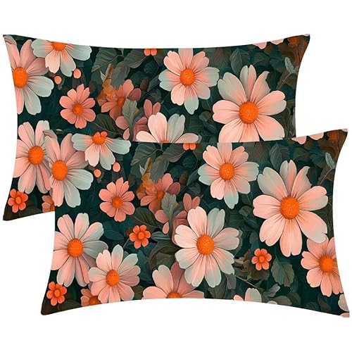 Kissenbezug 30 x 60 Kissenbezüge Blumen rosaZierkissen 2er Set Rechteckig Couchkissen Zierkissenbezüge Samt Sofa Kopfkissenbezug für Deko Wohnzimmer Herbst Gartenmöbel Kissen Geschenke d-501 von Glslmznq