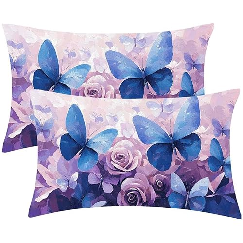 Kissenbezug 30 x 60 Kissenbezüge Schmetterling RosenZierkissen 2er Set Rechteckig Couchkissen Zierkissenbezüge Baumwolle Leinen Sofa Kopfkissenbezug für Deko Wohnzimmer Herbst Gartenmöbel Kissen d-481 Kissenbezug 30 x 60 Kissenbezüge Schmetterling RosenZierkissen 2er Set Rechteckig Couchkissen Zierkissenbezüge Baumwolle Leinen Sofa Kopfkissenbezug für Deko Wohnzimmer Herbst Gartenmöbel Kissen d-481 von Glslmznq