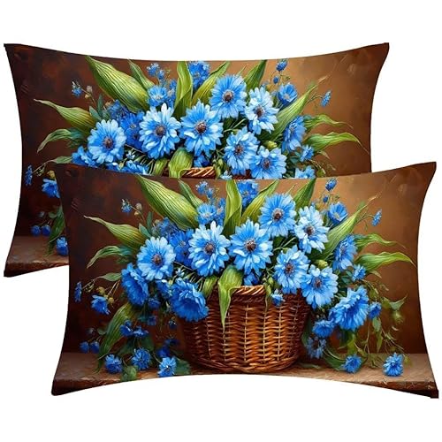Kissenbezug 40 x 80 Blumenkorb Kopfkissenbezug 2er Set Sofakissen Leinen Kissenbezüge Rechteckig Dekokissen für Sofa Stühle Deko Wohnzimmer Modern Couchkissen Schlafzimmer Kissenhülle, Geschenke F-510 Kissenbezug 40 x 80 Blumenkorb Kopfkissenbezug 2er Set Sofakissen Leinen Kissenbezüge Rechteckig Dekokissen für Sofa Stühle Deko Wohnzimmer Modern Couchkissen Schlafzimmer Kissenhülle, Geschenke F-510 von Glslmznq