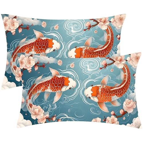 Kissenbezug 40 x 80 Fisch Kopfkissenbezug 2er Set Sofakissen Leinen Kissenbezüge Rechteckig Dekokissen für Sofa Stühle Deko Wohnzimmer Modern Couchkissen Schlafzimmer Kissenhülle, Geschenke F-610 Kissenbezug 40 x 80 Fisch Kopfkissenbezug 2er Set Sofakissen Leinen Kissenbezüge Rechteckig Dekokissen für Sofa Stühle Deko Wohnzimmer Modern Couchkissen Schlafzimmer Kissenhülle, Geschenke F-610 von Glslmznq