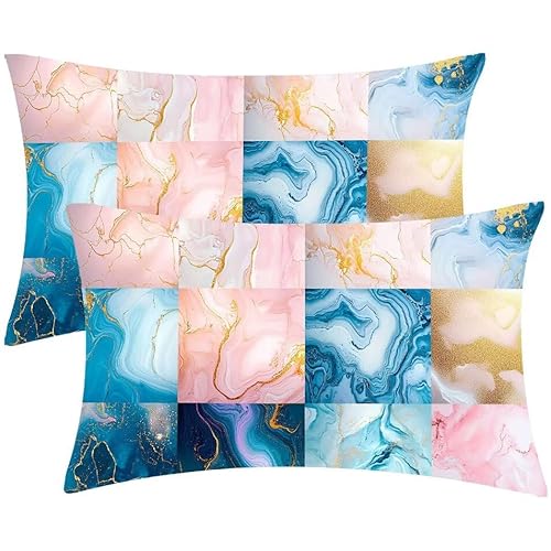 Kissenbezug 40 x 80 Gradienten Kopfkissenbezug 2er Set Sofakissen Samt Kissenbezüge Rechteckig Dekokissen für Sofa Stühle Deko Wohnzimmer Modern Couchkissen Schlafzimmer Kissenhülle, Geschenke F-602 von Glslmznq