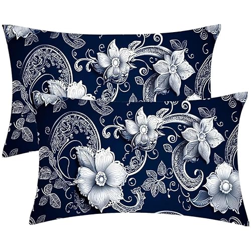 Kissenbezug 40 x 80 Kissenbezüge Blumen abstraktZierkissen 2er Set Rechteckig Couchkissen Zierkissenbezüge Baumwolle Leinen Sofa Kopfkissenbezug für Deko Wohnzimmer Herbst Gartenmöbel Kissen d-497 von Glslmznq