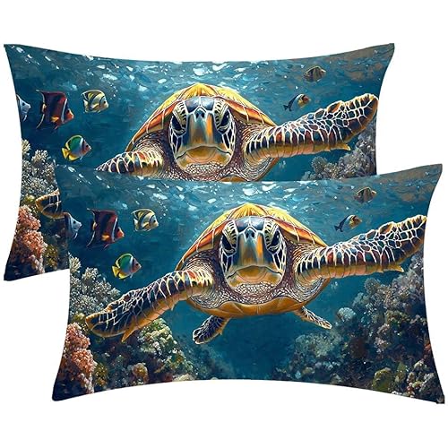 Kissenbezug 40 x 80 Meeresschildkröten Kopfkissenbezug 2er Set Sofakissen Samt Kissenbezüge Rechteckig Dekokissen für Sofa Stühle Deko Wohnzimmer Modern Couchkissen Schlafzimmer Kissenhülle F-402 Kissenbezug 40 x 80 Meeresschildkröten Kopfkissenbezug 2er Set Sofakissen Samt Kissenbezüge Rechteckig Dekokissen für Sofa Stühle Deko Wohnzimmer Modern Couchkissen Schlafzimmer Kissenhülle F-402 von Glslmznq