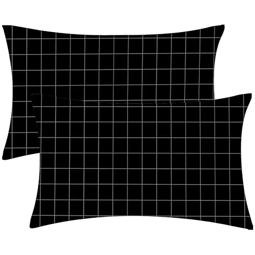 Kissenbezug 40 x 80 Schwarze Kopfkissenbezug 2er Set Sofakissen Leinen Kissenbezüge Rechteckig Dekokissen für Sofa Stühle Deko Wohnzimmer Modern Couchkissen Schlafzimmer Kissenhülle, Geschenke F-430 Kissenbezug 40 x 80 Schwarze Kopfkissenbezug 2er Set Sofakissen Leinen Kissenbezüge Rechteckig Dekokissen für Sofa Stühle Deko Wohnzimmer Modern Couchkissen Schlafzimmer Kissenhülle, Geschenke F-430 von Glslmznq