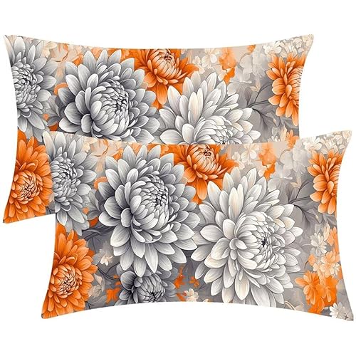 Kissenbezug 50 x 100 Blumen Kopfkissenbezug 2er Set Sofakissen Samt Kissenbezüge Rechteckig Dekokissen für Sofa Stühle Deko Wohnzimmer Modern Couchkissen Schlafzimmer Kissenhülle, Geschenke F-491 von Glslmznq