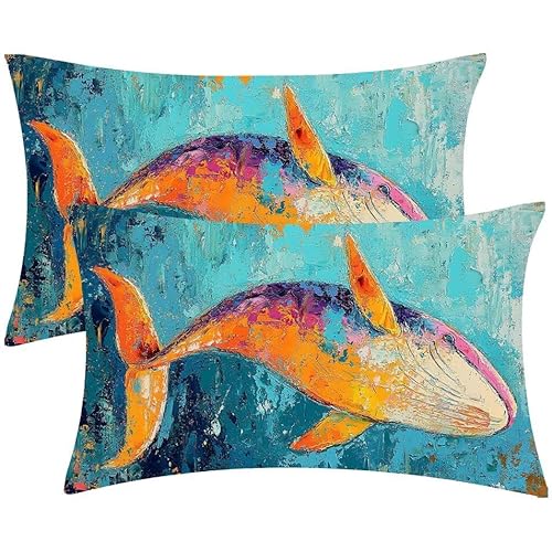 Kissenbezug 50 x 100 Kissenbezüge MeereswaleZierkissen 2er Set Rechteckig Couchkissen Zierkissenbezüge Samt Sofa Kopfkissenbezug für Deko Wohnzimmer Herbst Gartenmöbel Kissen Geschenke d-404 Kissenbezug 50 x 100 Kissenbezüge MeereswaleZierkissen 2er Set Rechteckig Couchkissen Zierkissenbezüge Samt Sofa Kopfkissenbezug für Deko Wohnzimmer Herbst Gartenmöbel Kissen Geschenke d-404 von Glslmznq