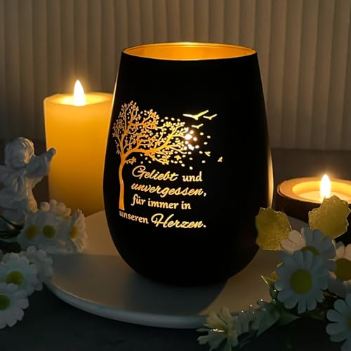 Trauergeschenk Trauerlicht, Trost Geschenke, Trauergeschenke für Hinterbliebene Angehörige, Trauerkerze Geschenk für Trauernde zur Beerdigung Trauer Grab Deko, Erinnerung an Verstorbene von GluckGeschenk