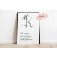 Definition "Schwester" | Geschenk Schwester Lieblingsmenschen Herzenmenschen von GlueckMeinKind