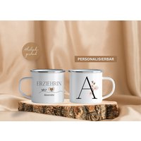Erzieherin Abschiedsgeschenk "Erzieherin Mit Herz" Geschenk Personalisierte Tasse, Tagesmutter, Hebamme von GlueckMeinKind
