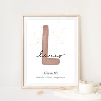 Geburtsposter, Namensposter - Personalisiert Name Mit Geburtsdaten, Geschenk Zur Geburt Für Eltern Baby Mama Und Papa, Taufe, Kinderzimmer von GlueckMeinKind