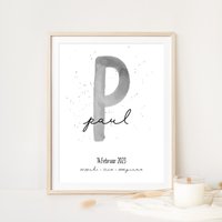 Geburtsposter, Namensposter - Personalisiert Name Mit Geburtsdaten, Geschenk Zur Geburt Für Eltern Baby Mama Und Papa, Taufe, Kinderzimmer von GlueckMeinKind