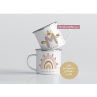 Geschenk Zur Einschulung 2022, Emaille Tasse Mit Namen Schulkind Kindertasse Regenbogen Einhorn Motiv, Kinderbecher Schulstart Geschenk Zur Einschulung 2022, Emaille Tasse Mit Namen Schulkind Kindertasse Regenbogen Einhorn Motiv, Kinderbecher Schulstart von GlueckMeinKind