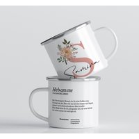 Hebamme Geschenk Dankeschön Tasse, Personalisiertes Hebamme, Für Mit Buchstabe Und Name, Eucalyptus von GlueckMeinKind