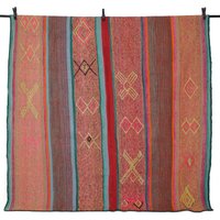 Carpet 182x173 Handwoven From Peru Heavy Frazada Blanket Virgin Wool Traditional Handcraft Cusco Style Ethno Boho Color Wine Red von GlueckUndFund