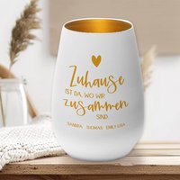 Windlicht Glas/Teelicht Botschaft Familiengechenk Personalisierte Geschenkidee Eltern Zuhause Spruch Koordinaten von Glueckschenken