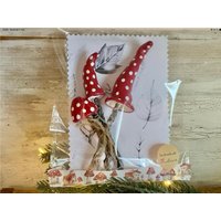 Herbst Winter Deko Fliegenpilz Steker 3Er Set Handmodelliert Blumentopfdeko Geschenk von GluecksdekoVonBiggy