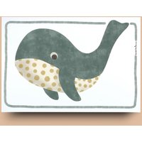 Wal Poster Aquarell A4 Oder A3 Kinderzimmer | Mädchen Junge Wandbild Blau Zur Geburt Kunstdruck Liebevolles Tierbild Für Kind & Eltern Wal Poster Aquarell A4 Oder A3 Kinderzimmer | Mädchen Junge Wandbild Blau Zur Geburt Kunstdruck Liebevolles Tierbild Für Kind & Eltern von GluecksfallKreation