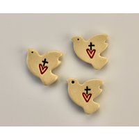 Taube Magnet Keramik Konfirmation Kommunion Frieden Geschenk Klein Weiss Tier Kleinigkeit Geburtstag Mädchen Junge Liebe Hoffnungherz Kreuz von Gluecksfarbe