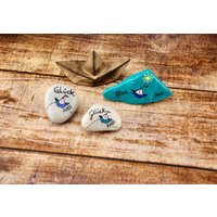 Glück Ahoi Stein Bemalt Meer Türkis Schiffchen Dekobüro Klein Maritim Geschenkmeer Neujahr Balkon Adventskalenderglücksbringergeburtstagmann von Gluecksfarbe