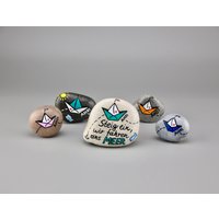 stein Bemalt Schiffchen Ahoi Deko Klein Maritim Geschenk Hochzeit Neujahr Acryl Bild Adventskalender Glücksbringergeburtstag Frau Mann 2024 von Gluecksfarbe