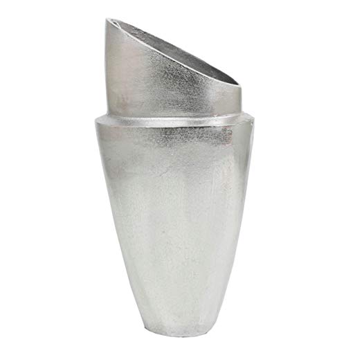 finehomegarden Vase „ALU Line Beauty klein“, 30 cm hoch | Blumenvase | Pokalvase | Dekovase | Gefäß | Aluminium | Silber. von Glücksgriff Dekor